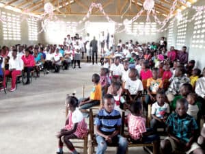 Inside the church while celebrating